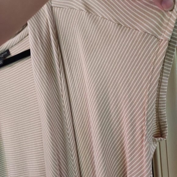 Talbots Cream & Tan Striped Open Cardigan Short Sleeves in Size 1X - Picture 7 of 11